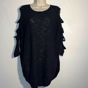 Express Cut Out Sleeve Black Sweater